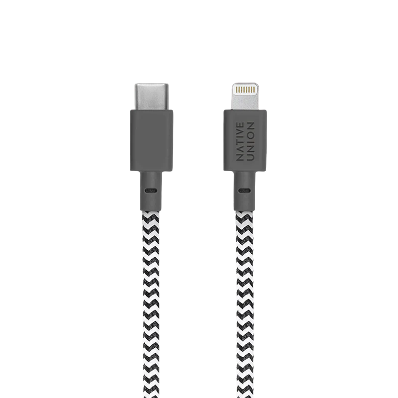 NATIVE UNION BELT CABLE-KV-C-LIGHTNING ZEBRA-1.2M