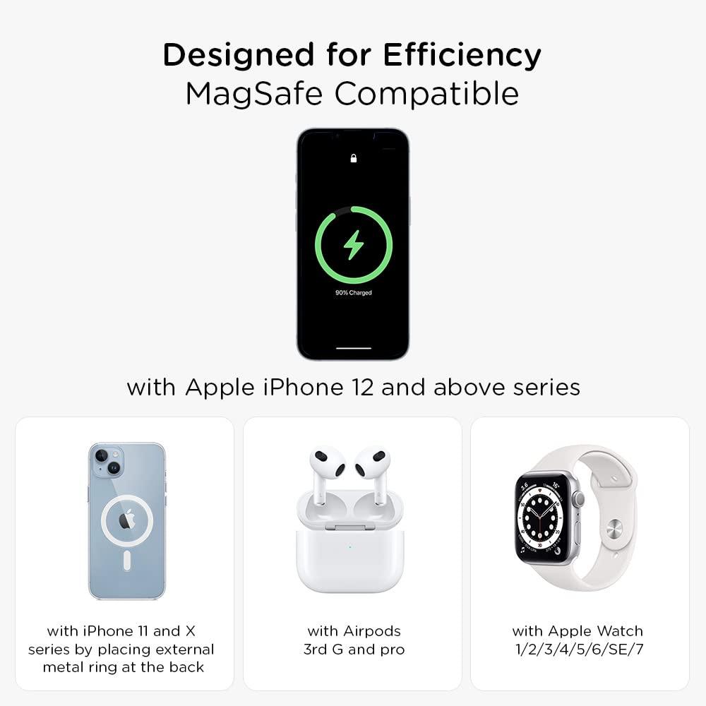 Qubo MagZap Z3 from Hero Group 3 in 1 Wireless Charger, MagSafe Compatible with iPhone, Airpods, Apple Watch & Smartphones, QC Passed - Grab Your Gadget