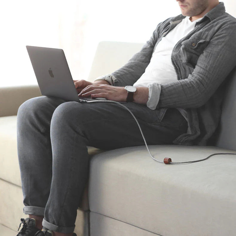 Native Union Belt Cable Pro 240W (USB-C to USB-C) The recycled 8-foot 240W USB-C to USB-C cable with bonded leather strap
