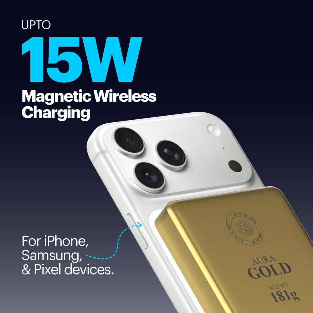 Aura 10000mAh 15W Magnetic Wireless Powerbank
