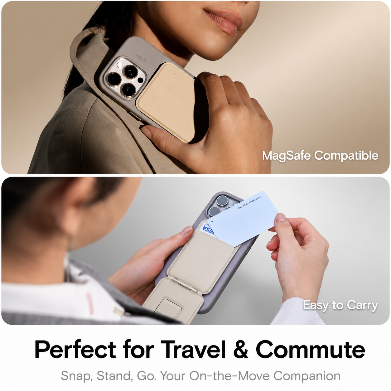 Moft Tripod Stand & Wallet-Compatible Models: iPhone 12/13/14/15/16/17 series (Plus/Pro/Pro Max) and MagSafe-compatible cases. Works with non-MagSafe phones using the included metal ring. With Out Trackable