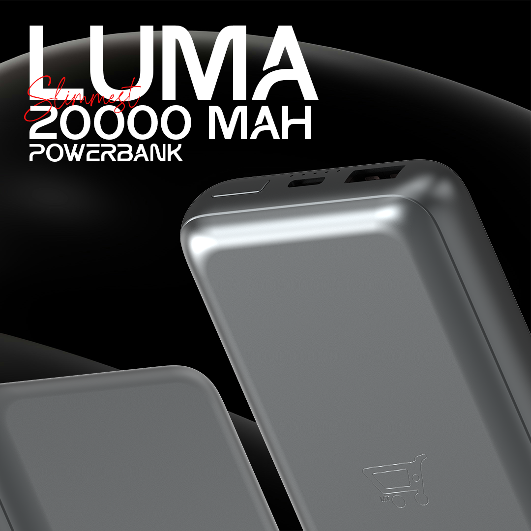 Phonokart Luma Slimmest Power Bank 20000mAh - High Capacity