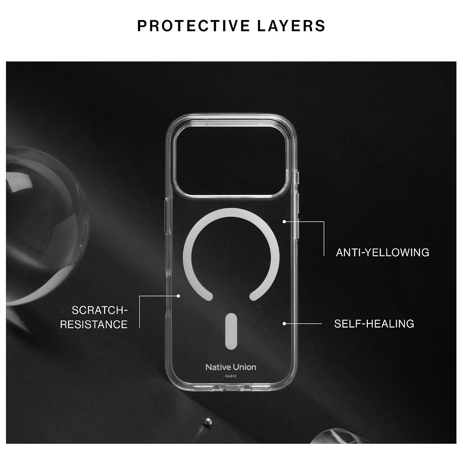 Native Union (Re) Clear Case for iPhone 18 Pro Max The transparent recycled iPhone case with built-in magnets