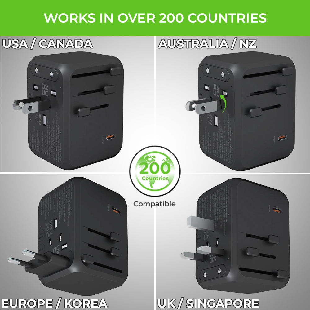 Travel Mate PD35 World Travel Adapter & 5 USB GaN Charger UM1187