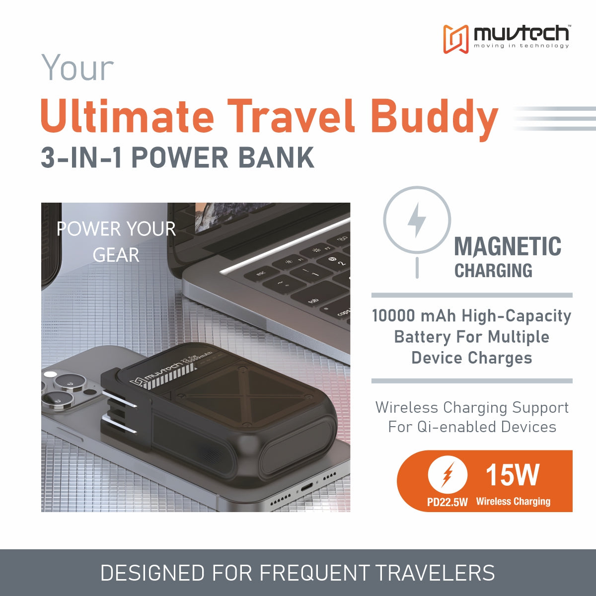 Travel Mate Power Bank + Adapter (2-in-1)