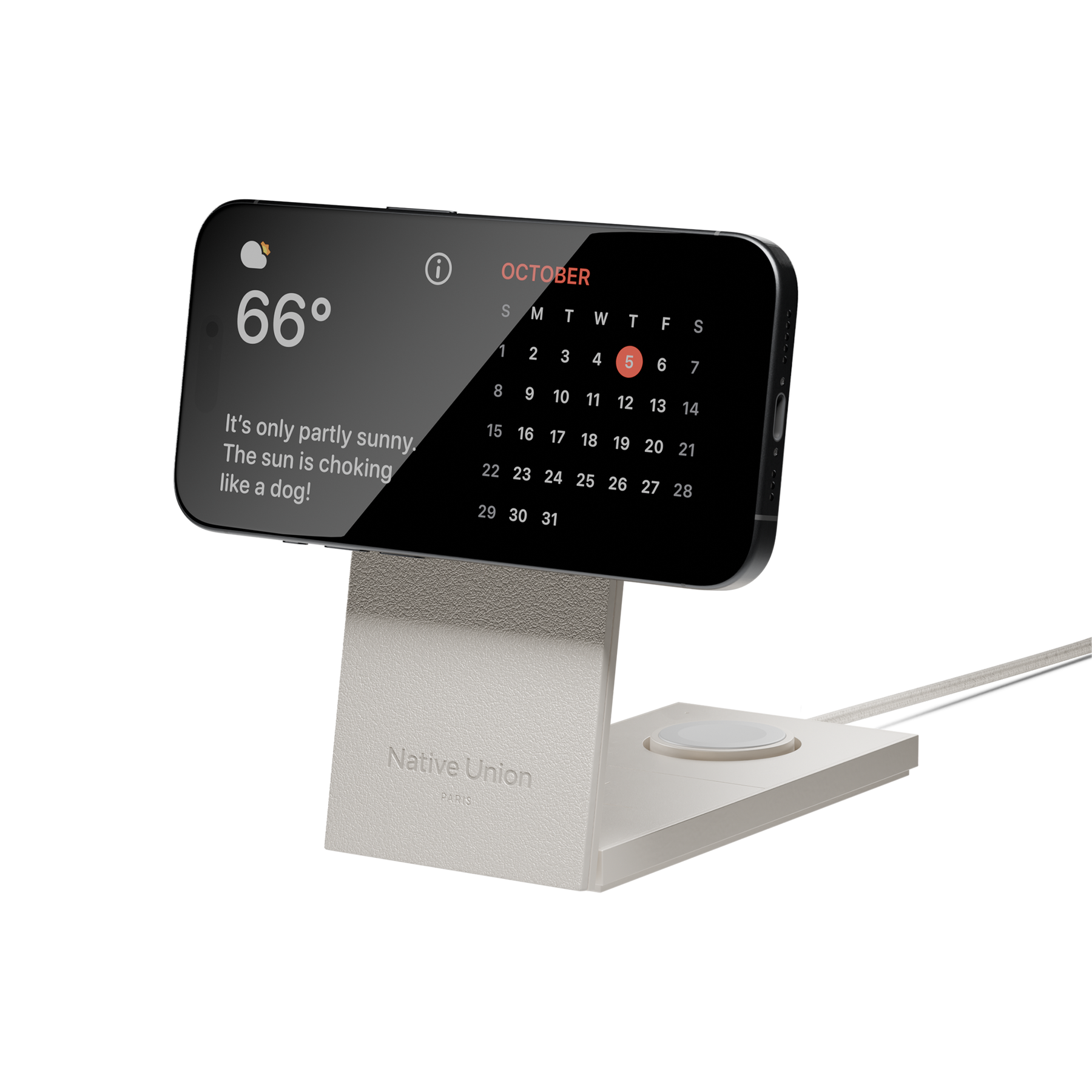 Native union Rise 3-in-1 Magnetic Wireless Charger The space-saving Qi2 charging stand for your iPhone, AirPods & Apple Watch