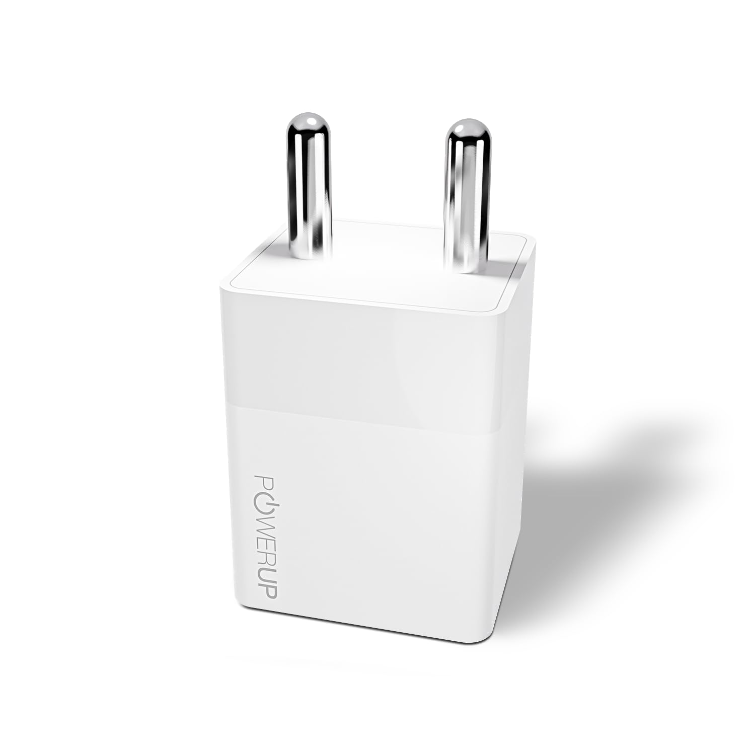 POWERUP Max Charge Gan Charger with 35W PD Type C & USB-A QC 3.0 Quick Charging Dual Port Wall Charger Adapter for All iPhone's & Mobile/Tablet - White