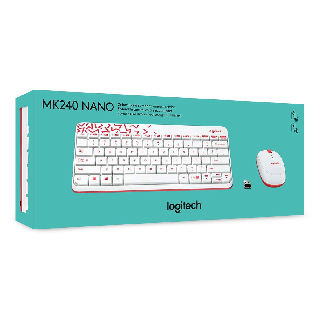 Logitech MK240 NANO Wireless Combo Kit WHITE