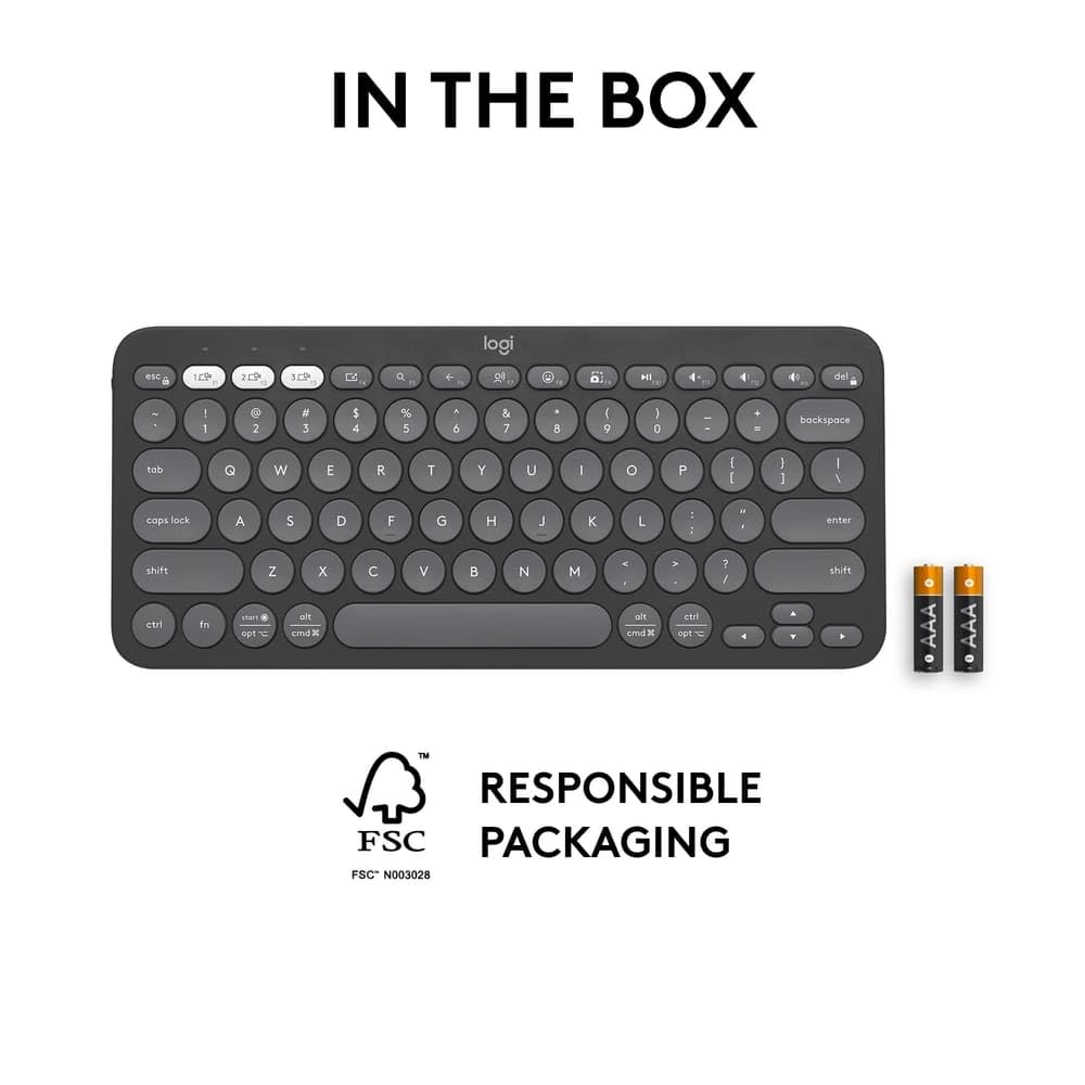 Logitech Keyboard K380s Pebble Keys 2 Cordless