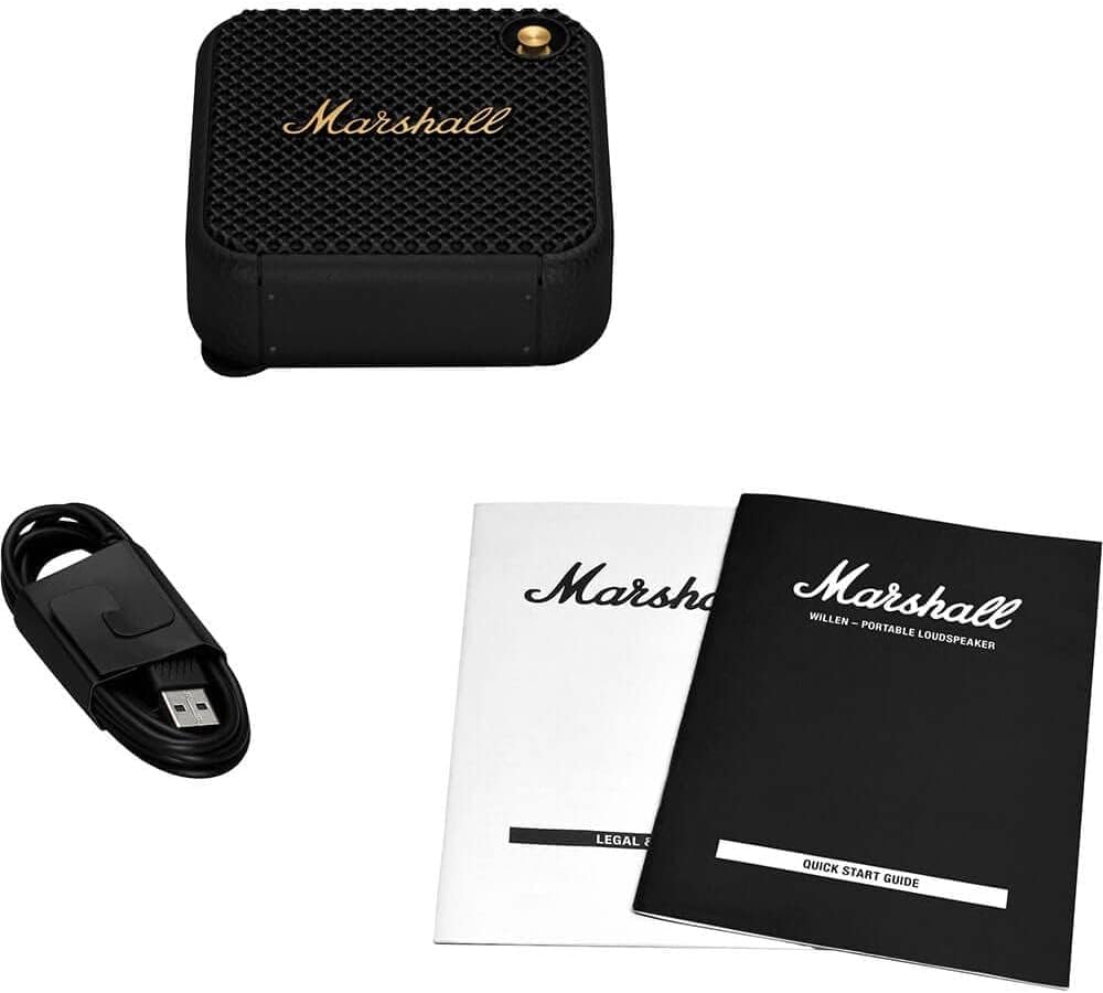 Marshall Willen Portable Bluetooth Speaker with 15+ hours of portable playtime, Dust & Waterproof (IP67) - Cream.