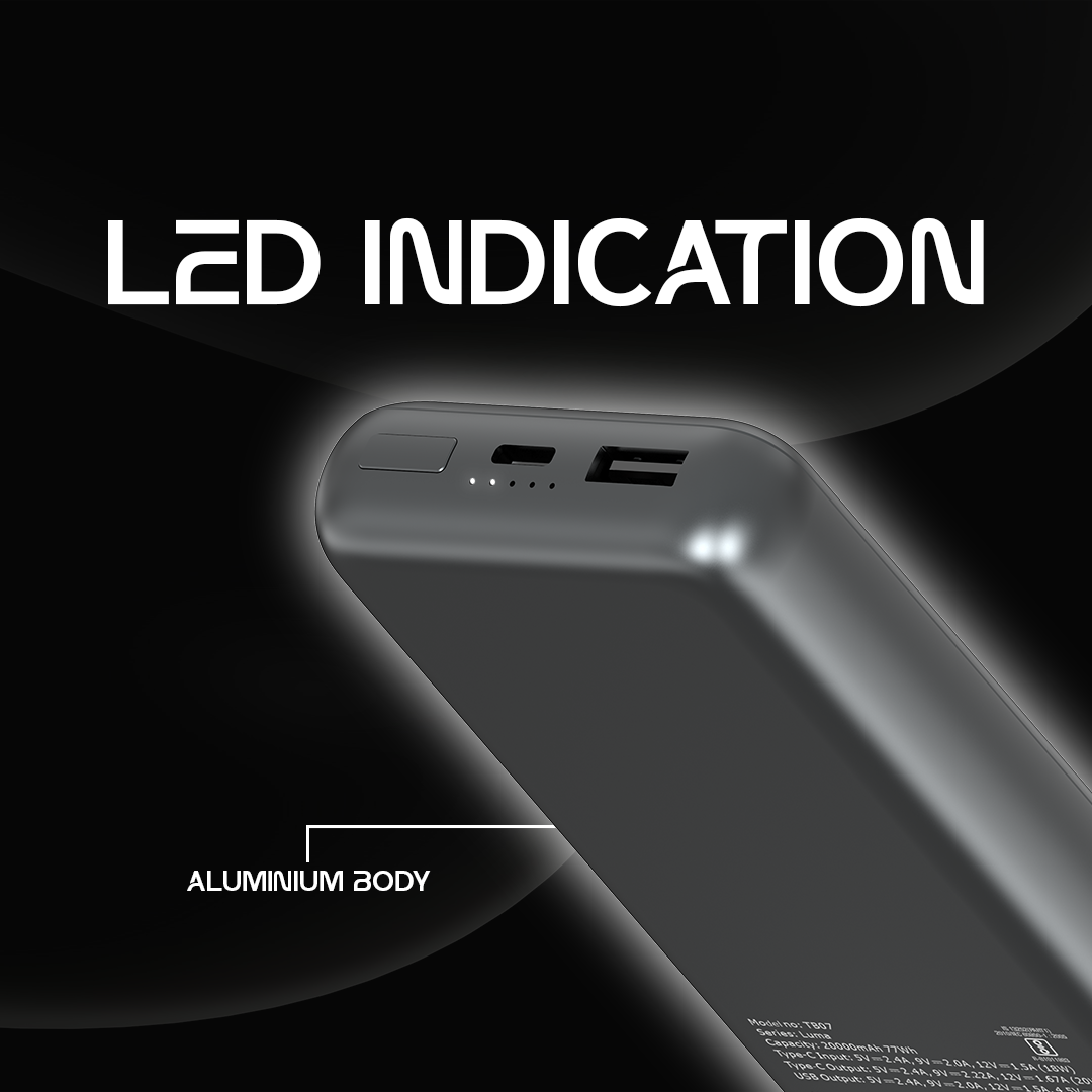 Phonokart Luma Slimmest Power Bank 20000mAh - High Capacity