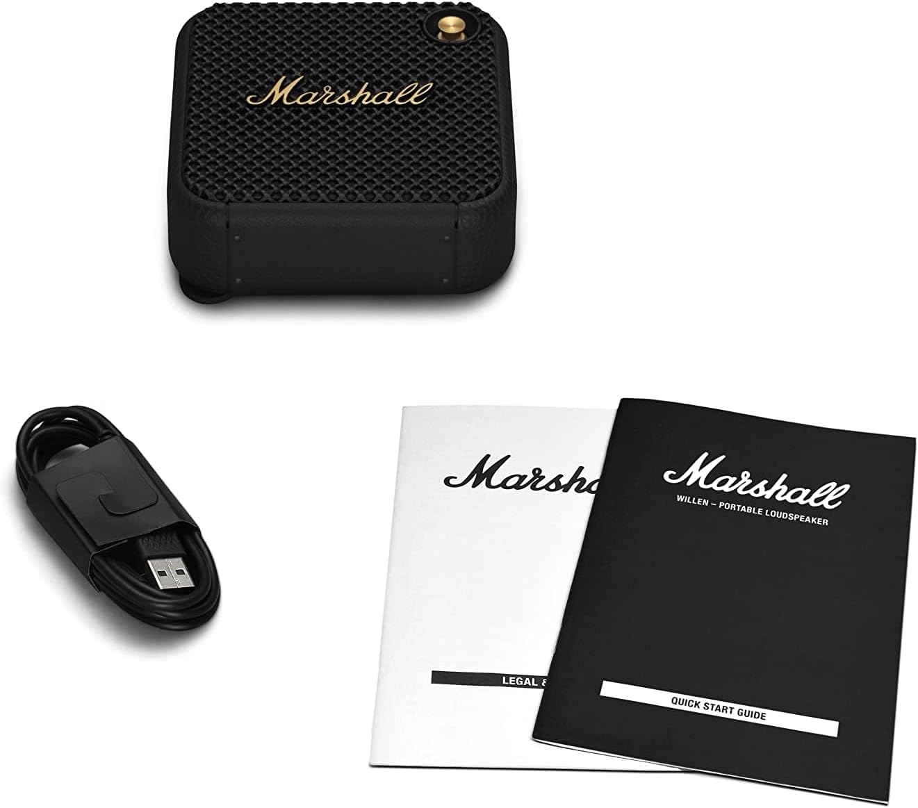 Marshall Willen Portable Bluetooth Speaker with 15+ hours of portable playtime, Dust & Waterproof (IP67) - Cream.