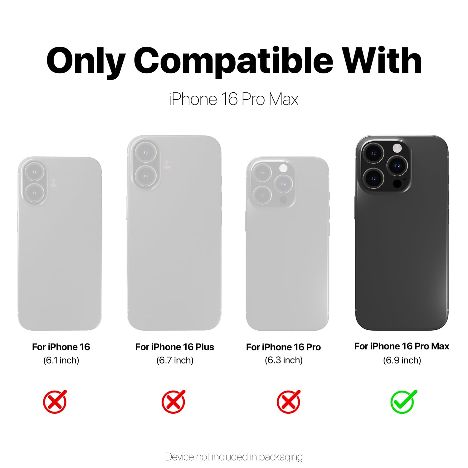 GRIPP 360° True Privacy HD Tempered Glass Screen Protector for iPhone 16 Pro Max (6.9") Anti Scratch & Fingerprint with 9h Protection, Edge to Edge Full Coverage Anti Spy Screen Guard (Easy Installation) - Black