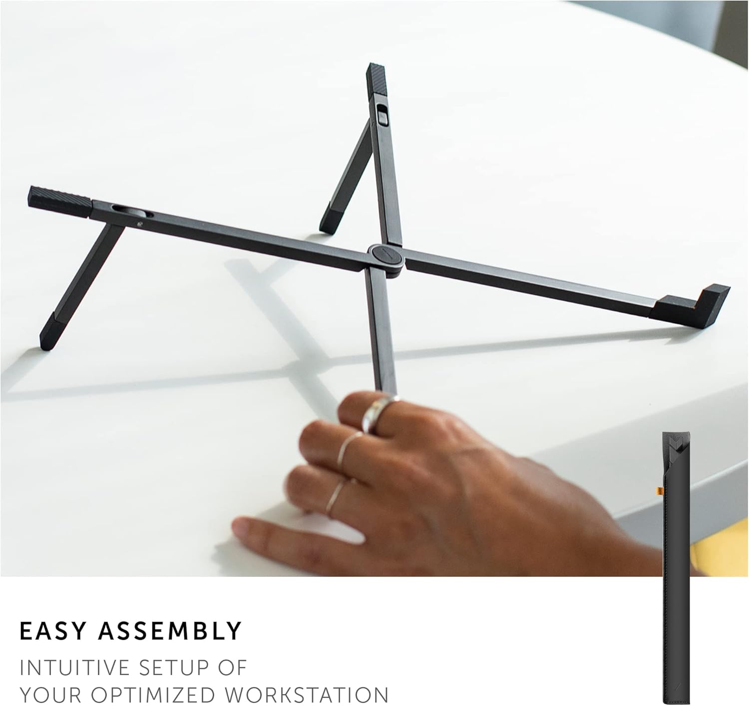 Native Union Fold Laptop Stand - Ultra Compact, Foldable & Portable Laptop Stand - Ergonomic & Optimised Viewing Angle - For 10 to 16 Inch MacBook, Laptops, iPad & Tablets (Black)