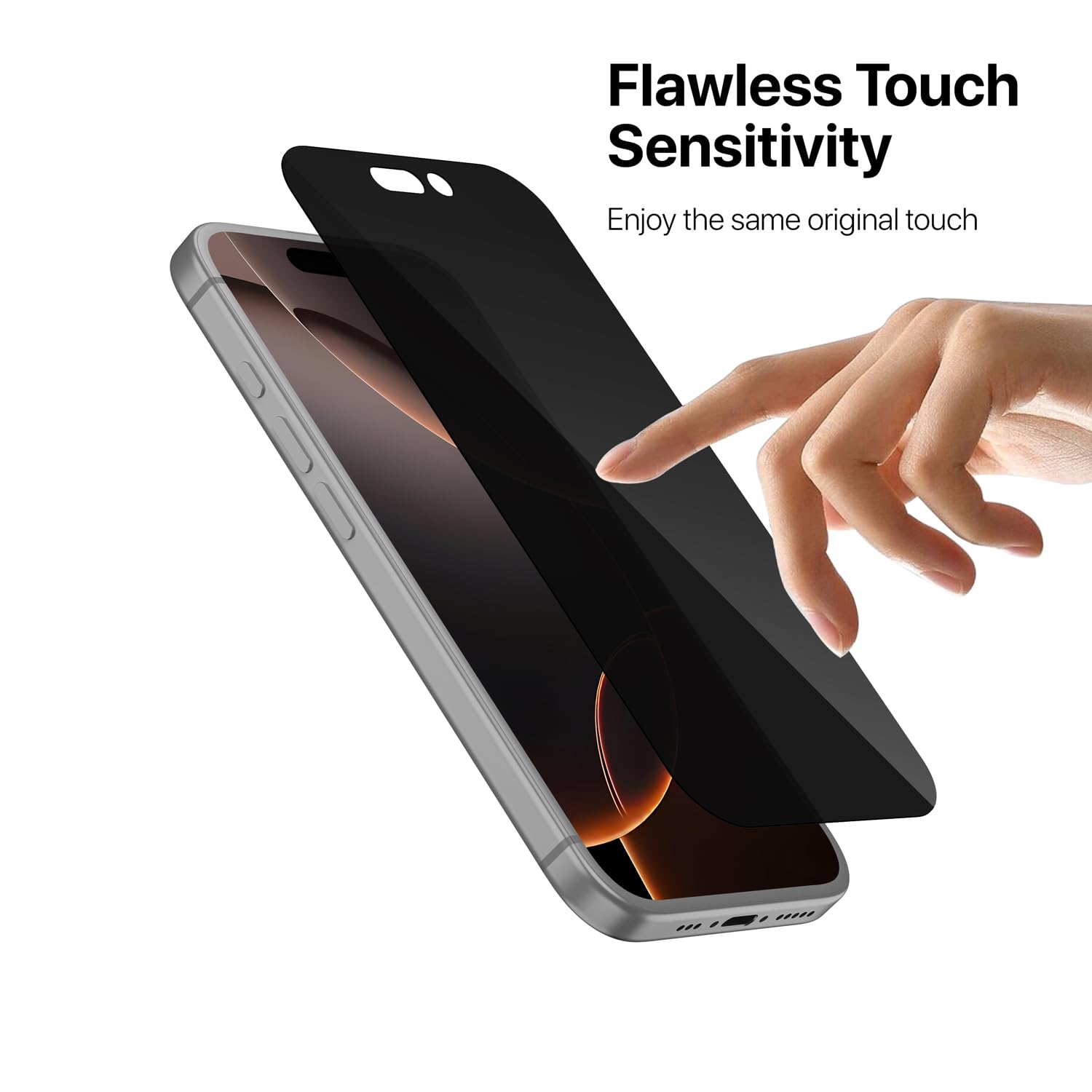 GRIPP 360° True Privacy HD Tempered Glass Screen Protector for iPhone 16 Pro Max (6.9") Anti Scratch & Fingerprint with 9h Protection, Edge to Edge Full Coverage Anti Spy Screen Guard (Easy Installation) - Black