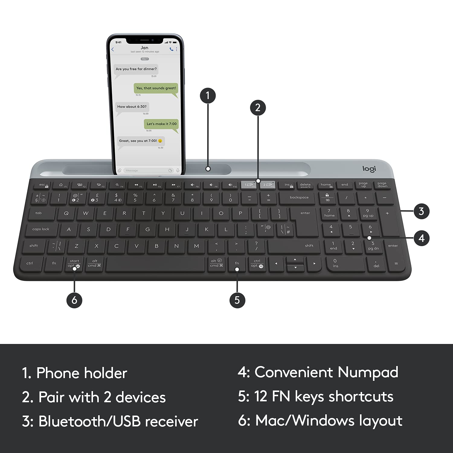 Logitech Keyboard K580 Wireless Multi Device