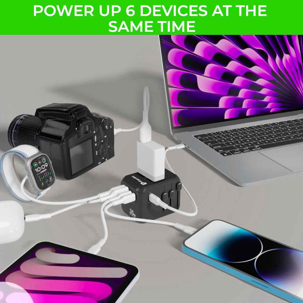 Travel Mate PD35 World Travel Adapter & 5 USB GaN Charger UM1187