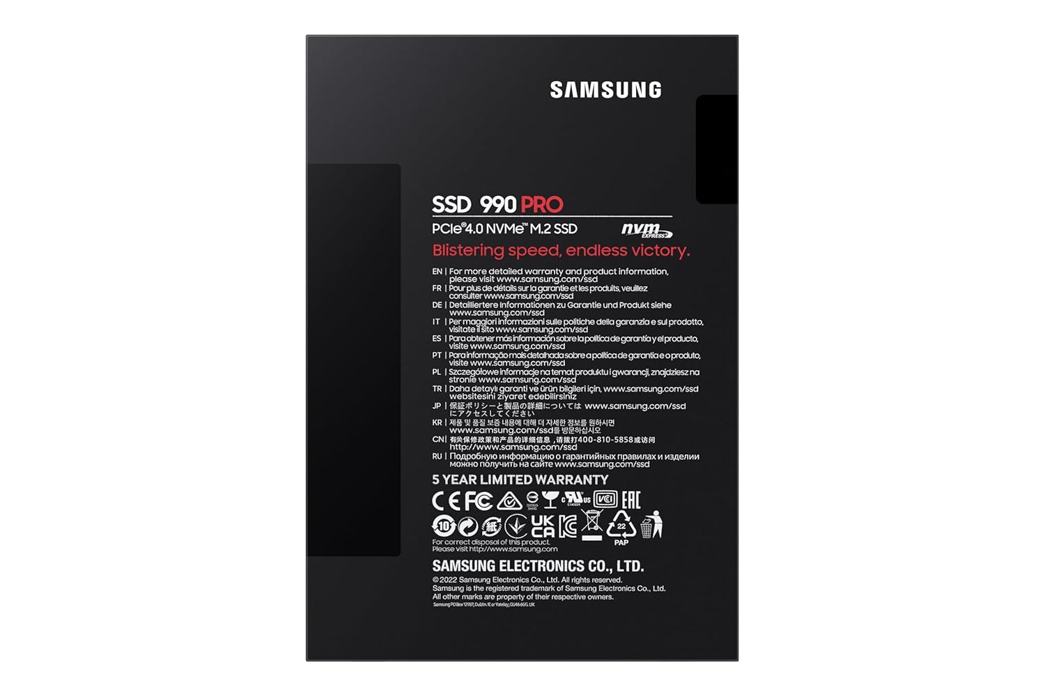 Samsung 990 Pro 4TB PCIe Gen 4 NVMe SSD MZ-V9P4T0BW