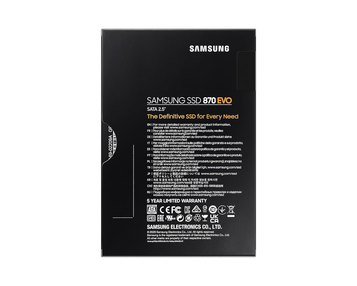Samsung 870 EVO 250GB SATA 2.5" SSD MZ-77E250BW