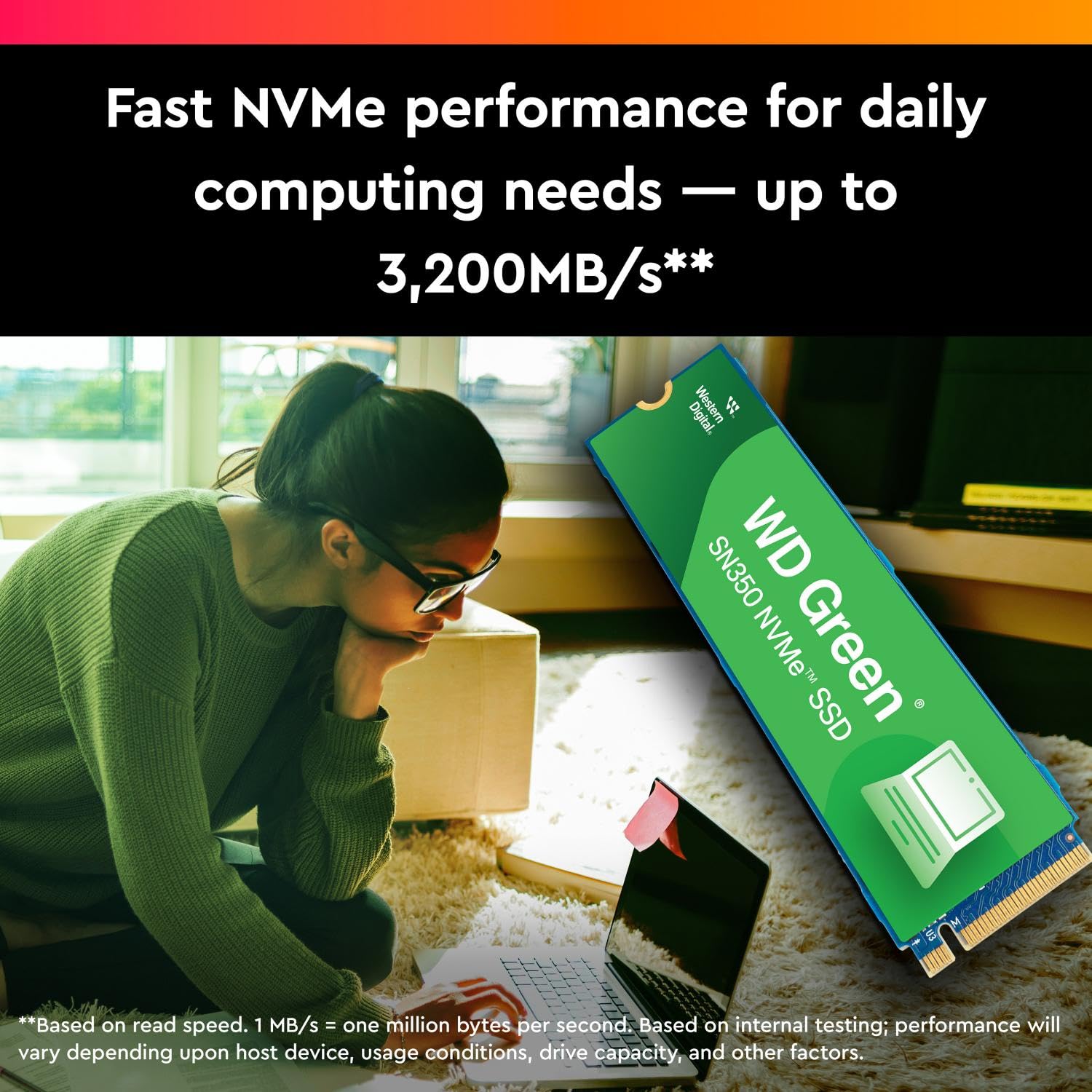 WD SN350 500GB SSD NVMe Green PCIe