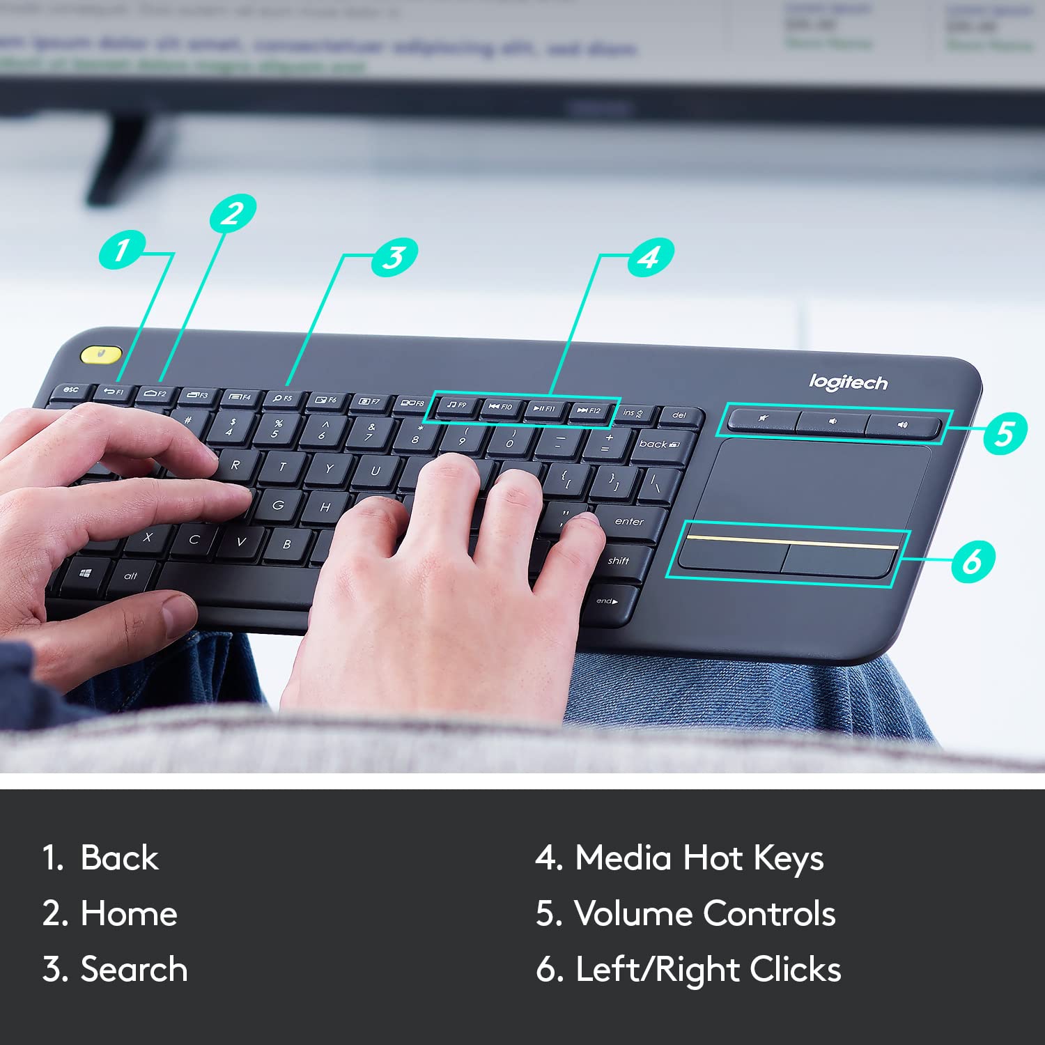 Logitech Wireless Touch Keyboard K400+