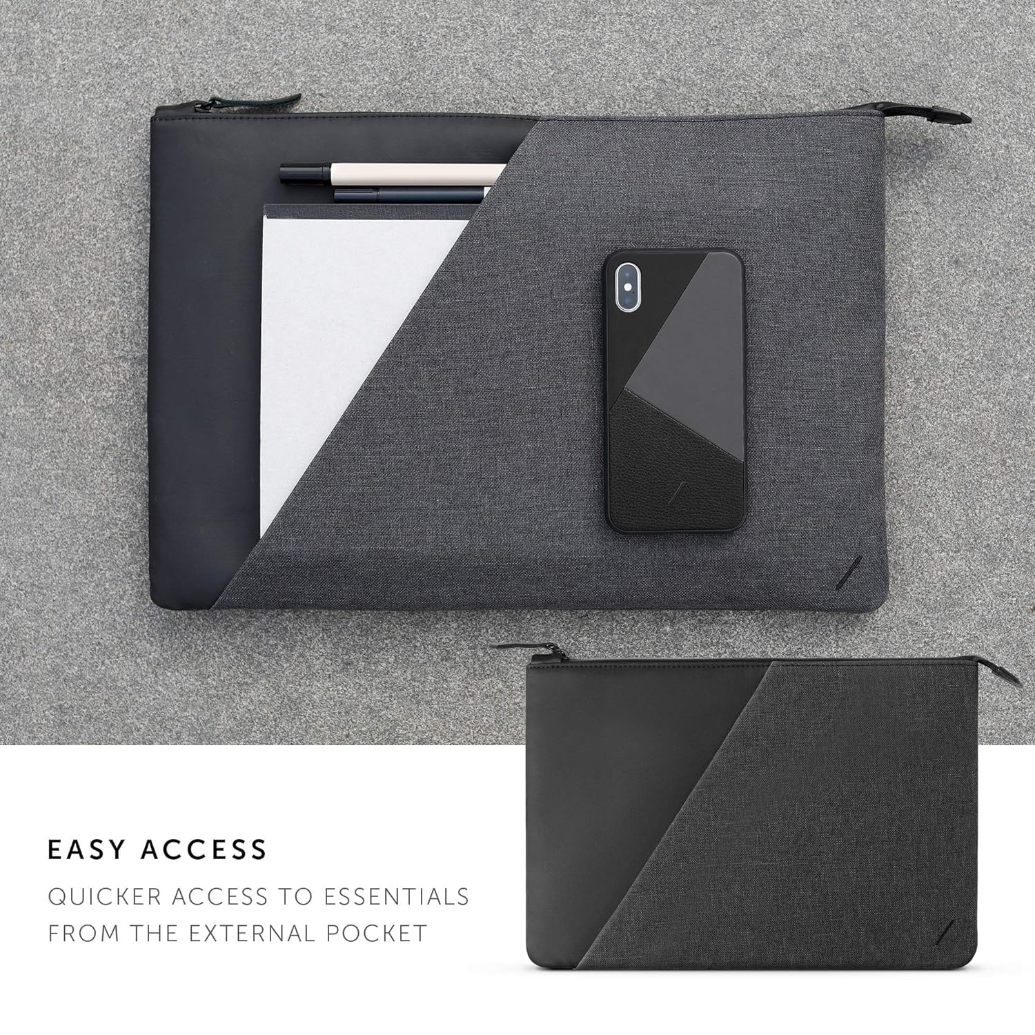 Native Union Stow 13” MacBook Sleeve - Sleek & Slim 360-Degree Protection with Exterior Pocket