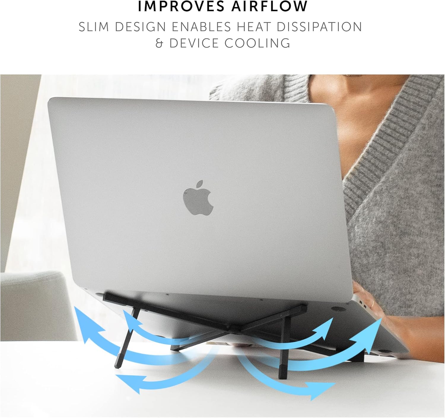 Native Union Fold Laptop Stand - Ultra Compact, Foldable & Portable Laptop Stand - Ergonomic & Optimised Viewing Angle - For 10 to 16 Inch MacBook, Laptops, iPad & Tablets (Black)