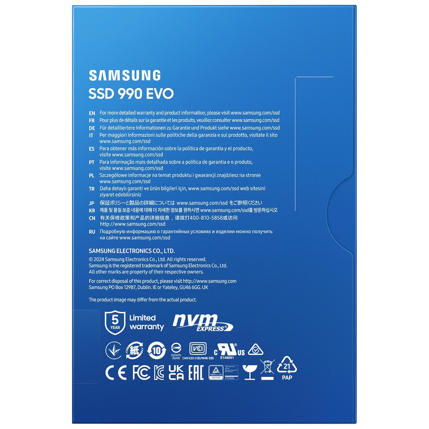 Samsung 990 EVO 1TB PCIe Gen 4 NVMe SSD MZ-V9E1T0BW