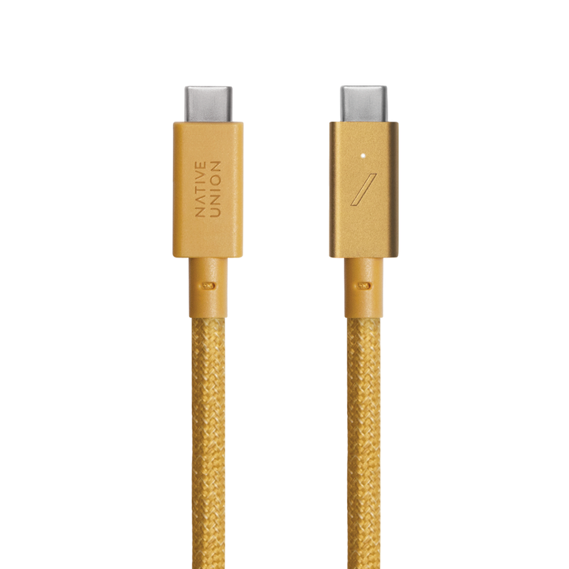 Native Union Belt Cable Pro 240W (USB-C to USB-C) The recycled 8-foot 240W USB-C to USB-C cable with bonded leather strap