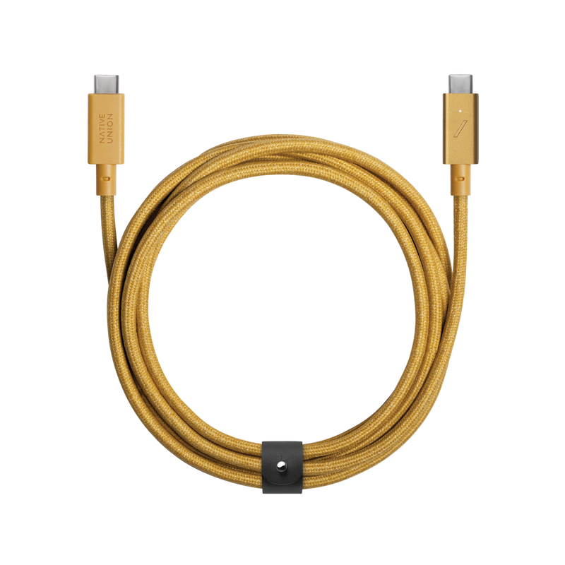 Native Union Belt Cable Pro 240W (USB-C to USB-C) The recycled 8-foot 240W USB-C to USB-C cable with bonded leather strap
