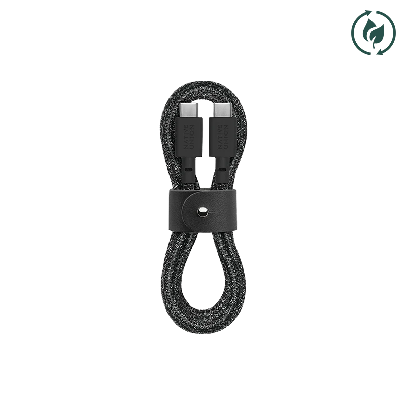 Native Union Belt Cable (USB-C to USB-C) The recycled 4-foot charging cable with bonded leather strap