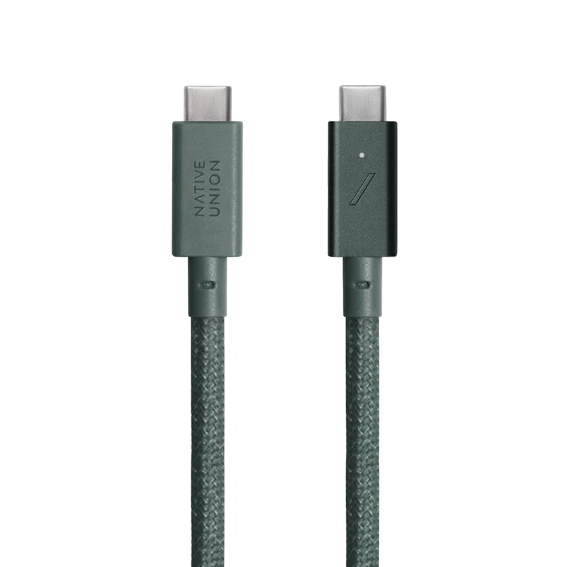Native Union Belt Cable Pro 240W (USB-C to USB-C) The recycled 8-foot 240W USB-C to USB-C cable with bonded leather strap