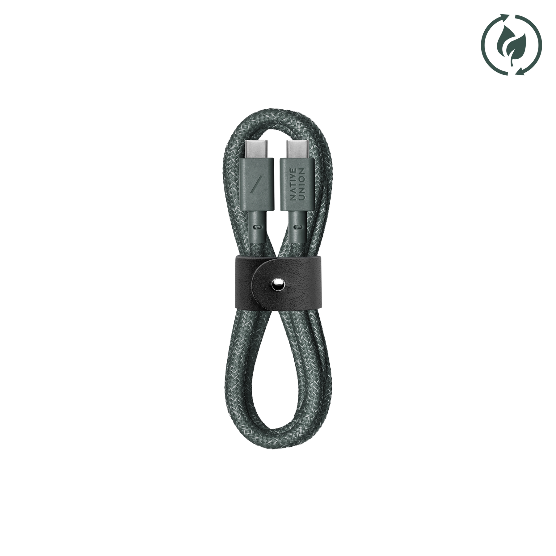 Native Union Belt Cable (USB-C to USB-C) The recycled 4-foot charging cable with bonded leather strap