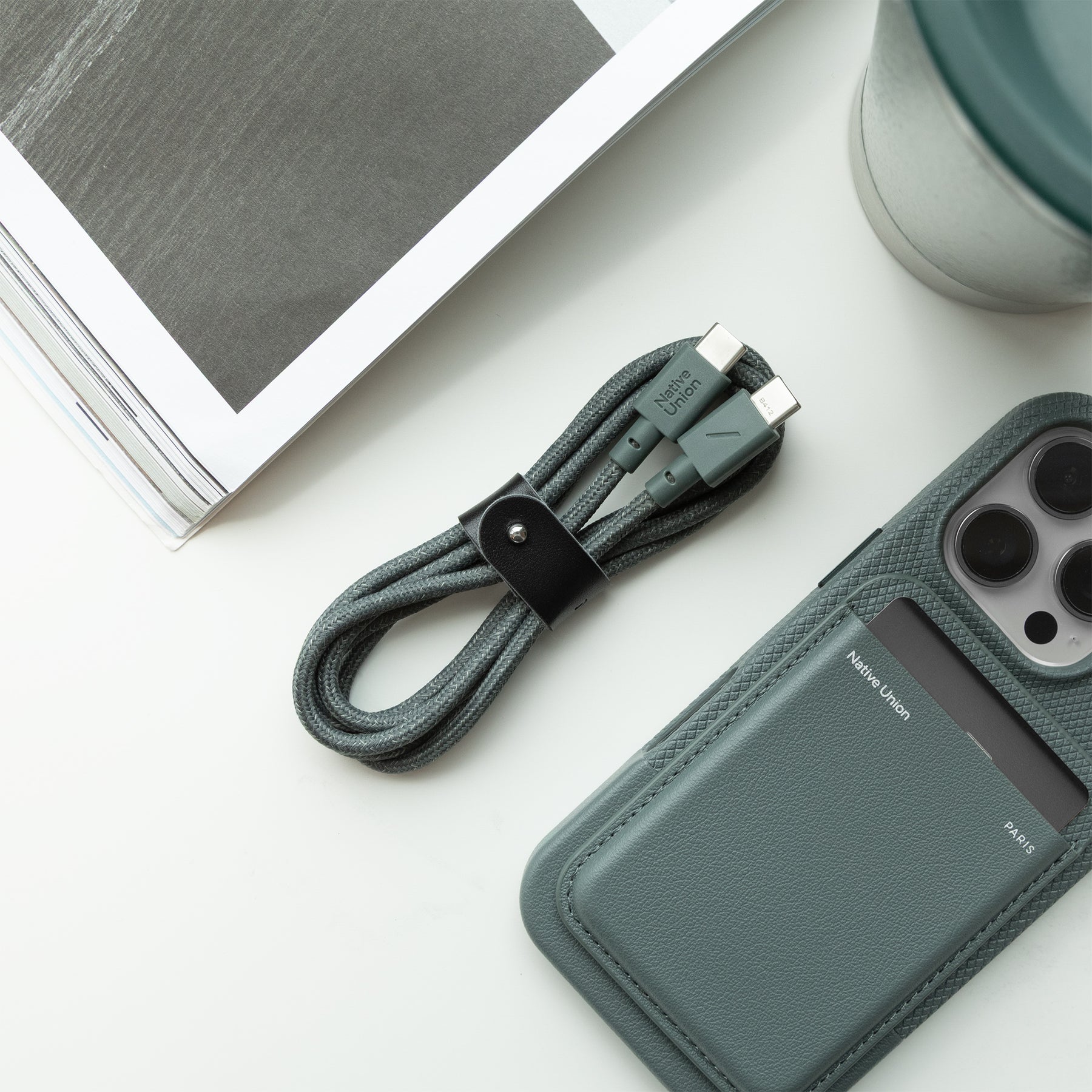 Native Union Belt Cable (USB-C to USB-C) The recycled 4-foot charging cable with bonded leather strap