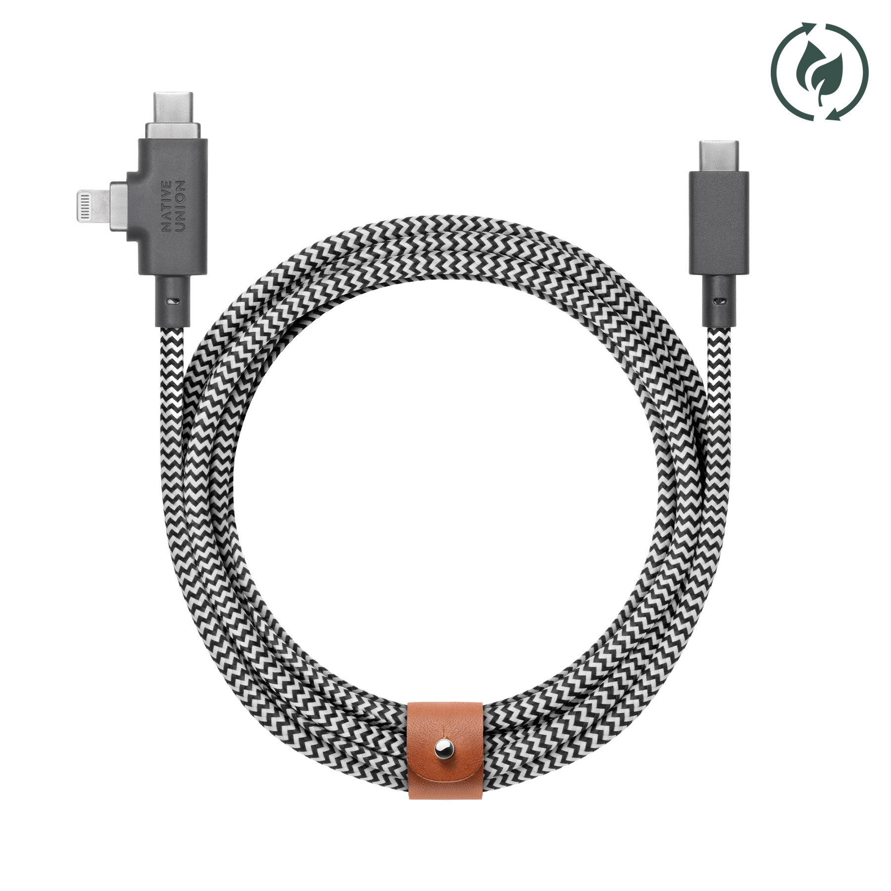 Native Union Belt Cable Duo Pro 240W (USB-C to USB-C & Lightning) THE 2-IN-1 UNIVERSAL CABLE FOR ALL YOUR DEVICES