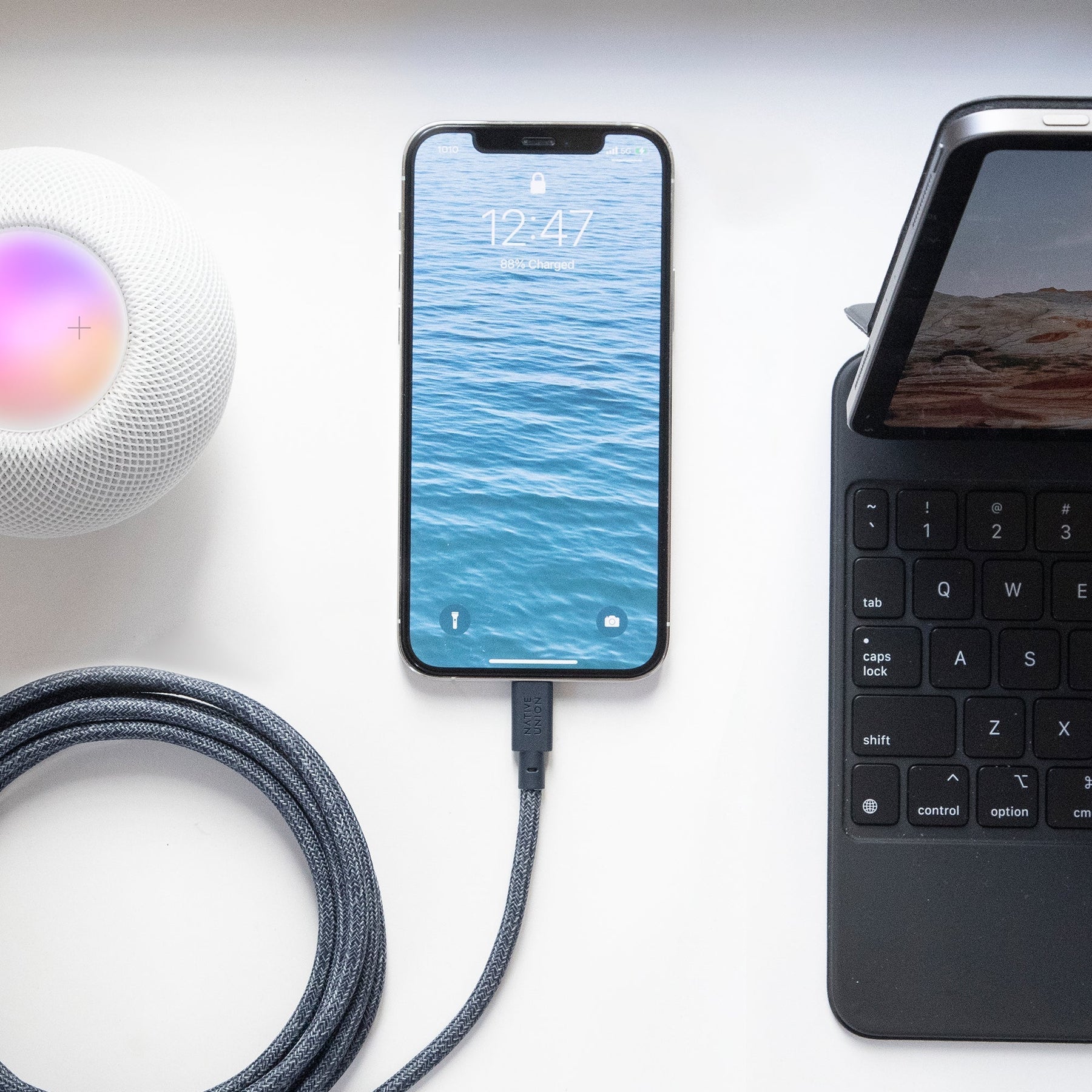 Native Union Belt Cable XL (USB-C to Lightning) The recycled 10-foot charging cable with bonded leather strap