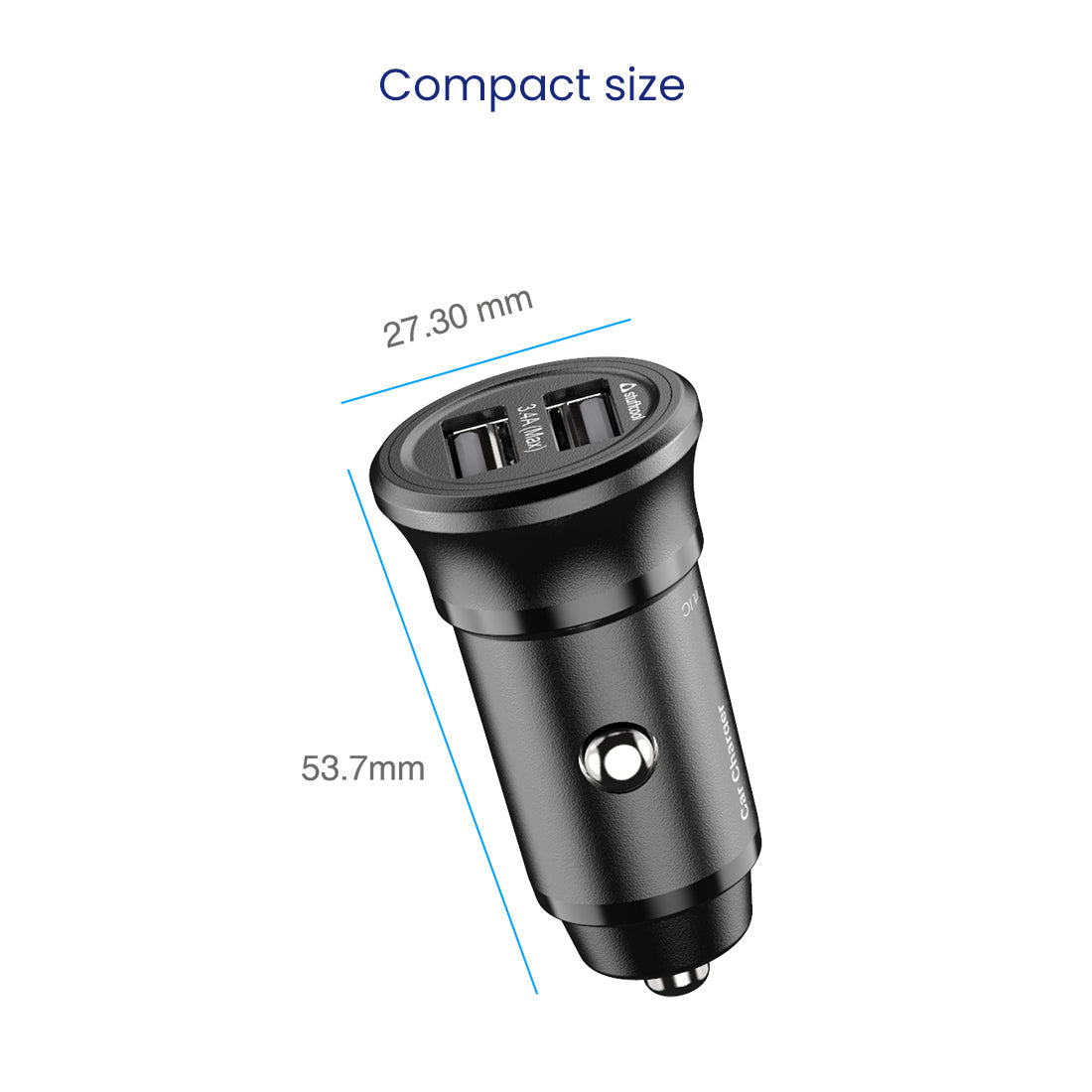 ISO 17W Dual USB Port Car Charger With Micro USB Cable