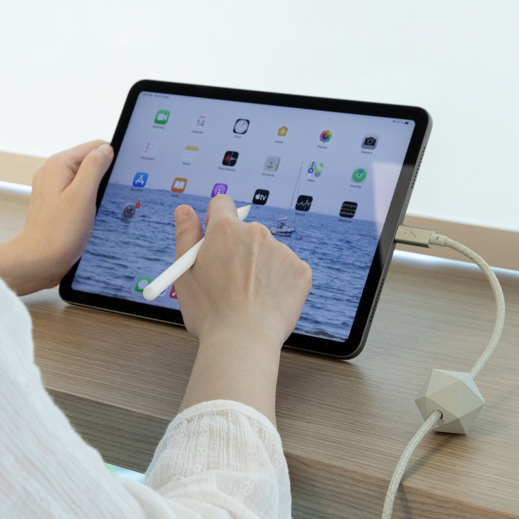 Native Union Desk Cable (USB-C to USB-C) The 8-foot 100W USB-C to USB-C cable with weighted anchor