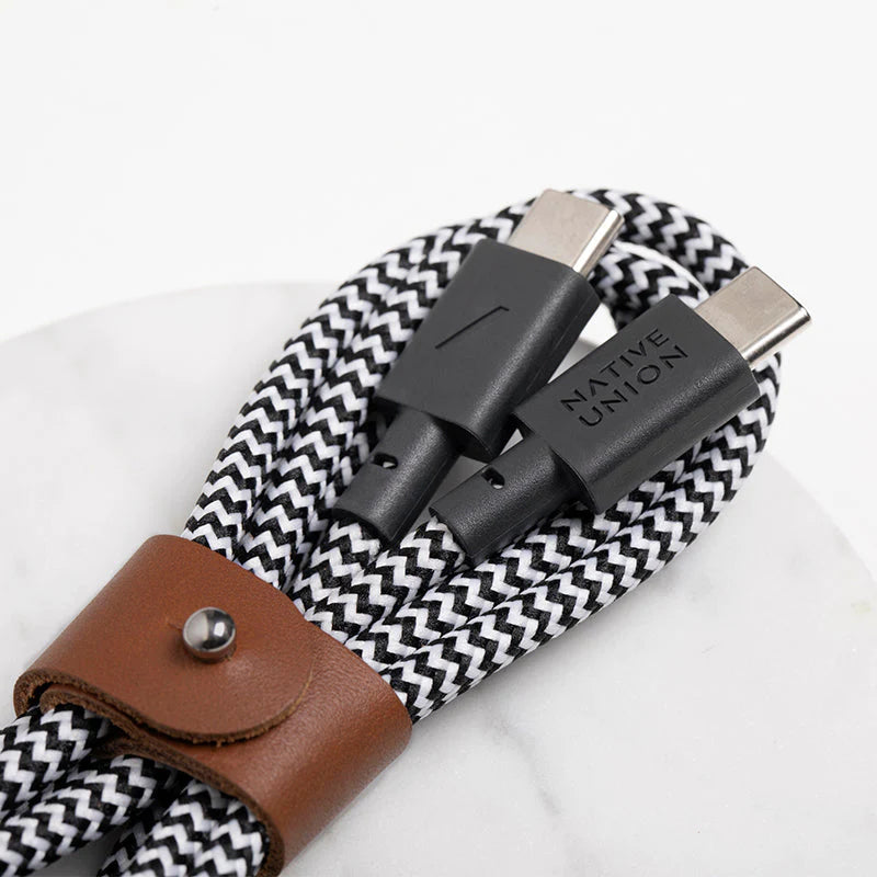 Native Union Belt Cable (USB-C to USB-C) The recycled 4-foot charging cable with bonded leather strap