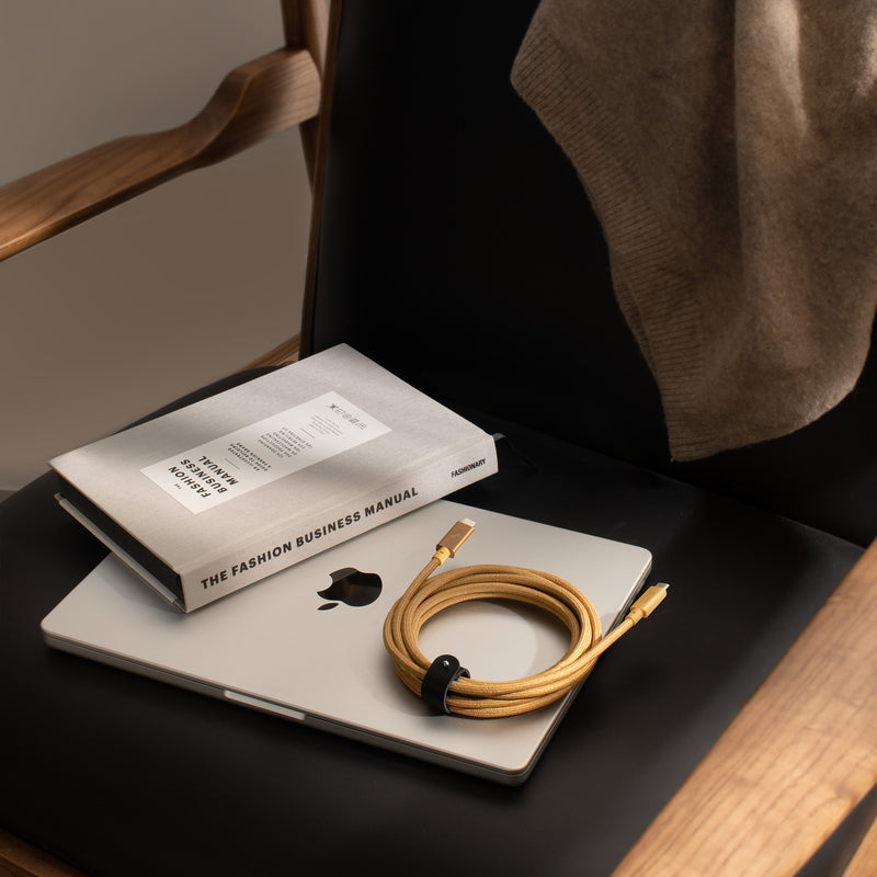 Native Union Belt Cable Pro 240W (USB-C to USB-C) The recycled 8-foot 240W USB-C to USB-C cable with bonded leather strap