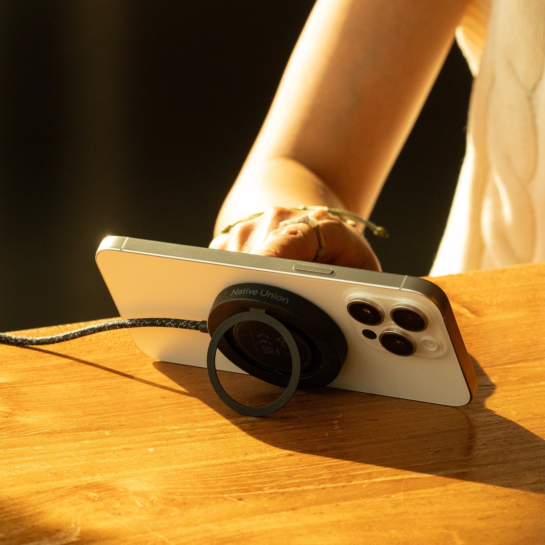 Native Union SnapStand Magnetic Wireless Charger The versatile magnetic wireless charger and iPhone stand in one