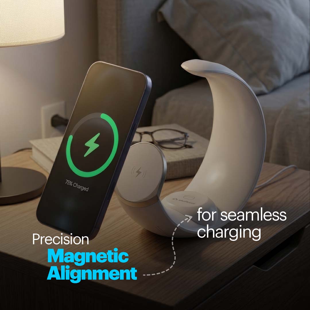 Lumo 4-in-1 Magnetic Wireless Charger with RGB Ambient Lamp & 15W Qi2 Fast Charging