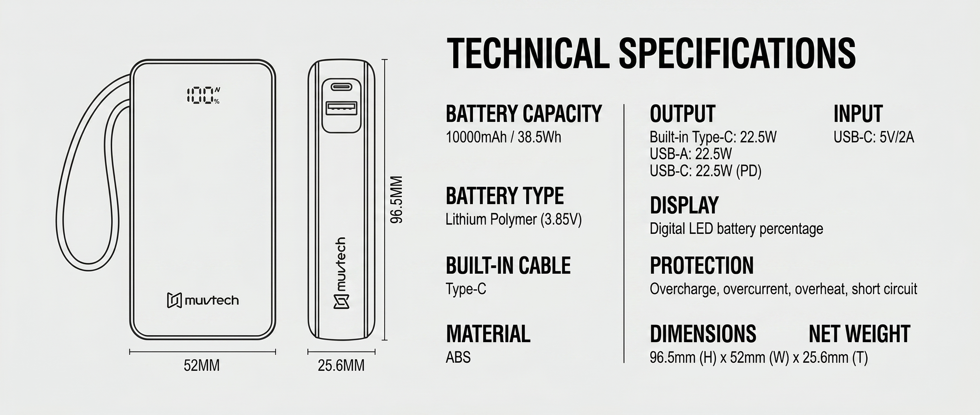 Mini Mate 10000mAh Power Bank