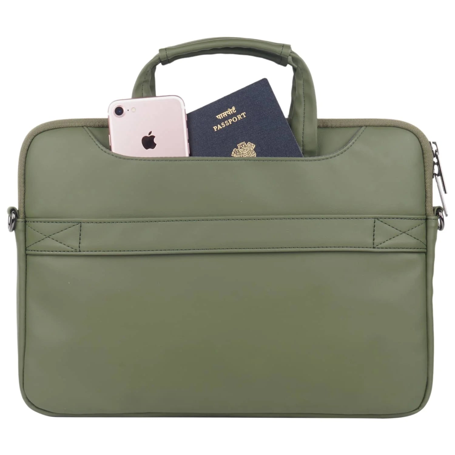 Neopack Leather Sleeve With Pouch For Upto 14.2" Macbooks (Green)