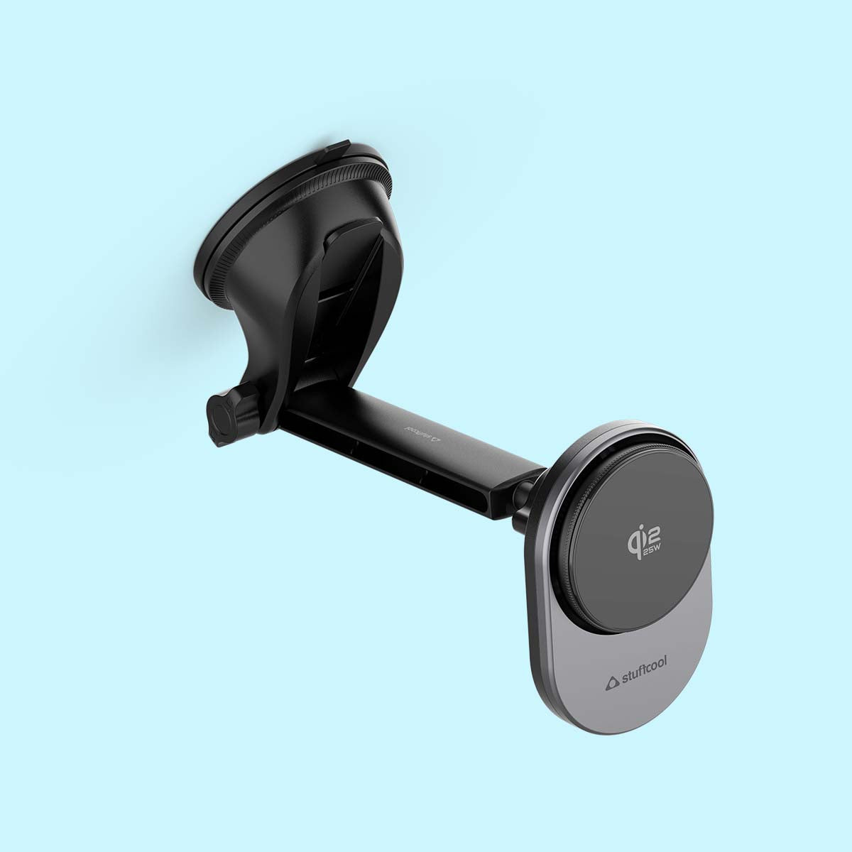 Stuffcool QMag Qi2.2 25W Magnetic Wireless Charging Car Mount with 45W Car Charger