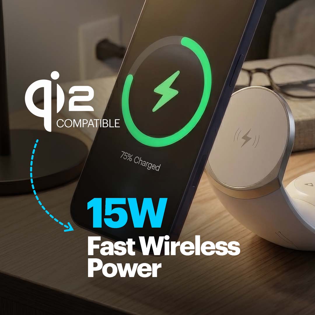 Lumo 4-in-1 Magnetic Wireless Charger with RGB Ambient Lamp & 15W Qi2 Fast Charging