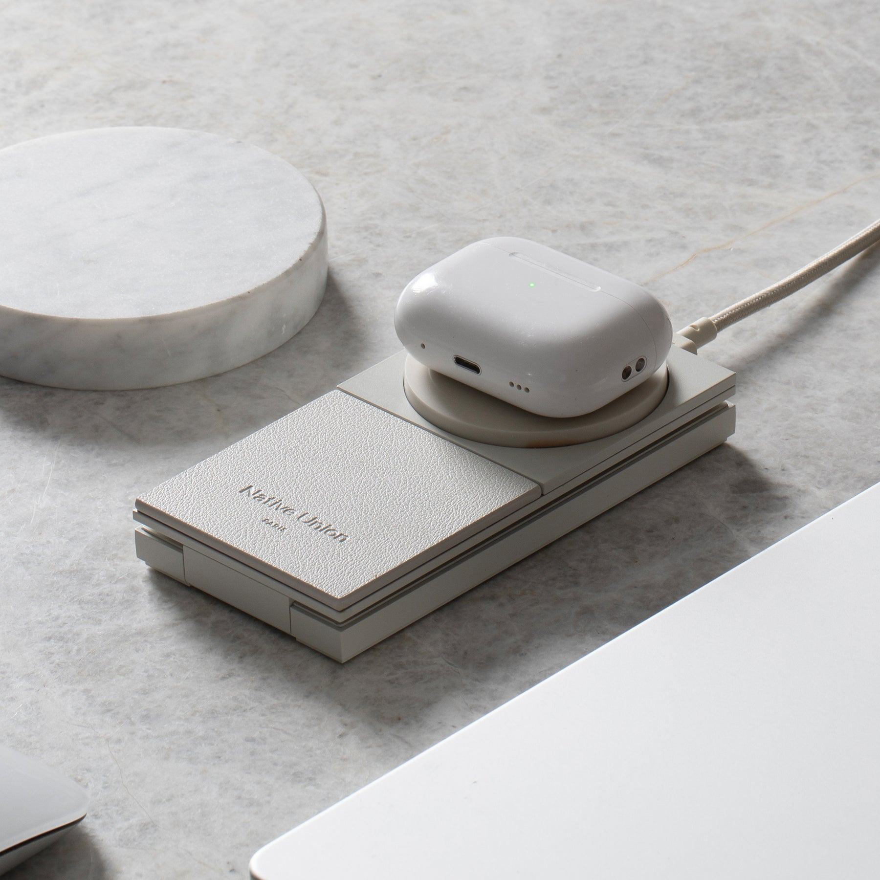 Native union Rise 3-in-1 Magnetic Wireless Charger The space-saving Qi2 charging stand for your iPhone, AirPods & Apple Watch