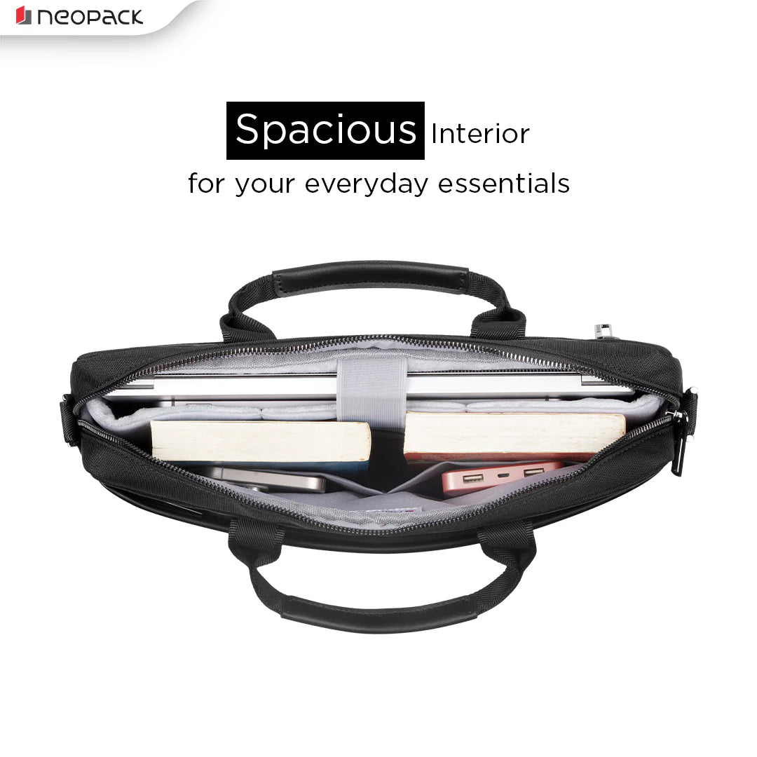 Neopack Slim-Line Professional Bag For Up To 14.2" Macbooks & 13.3" Laptops (Black)
