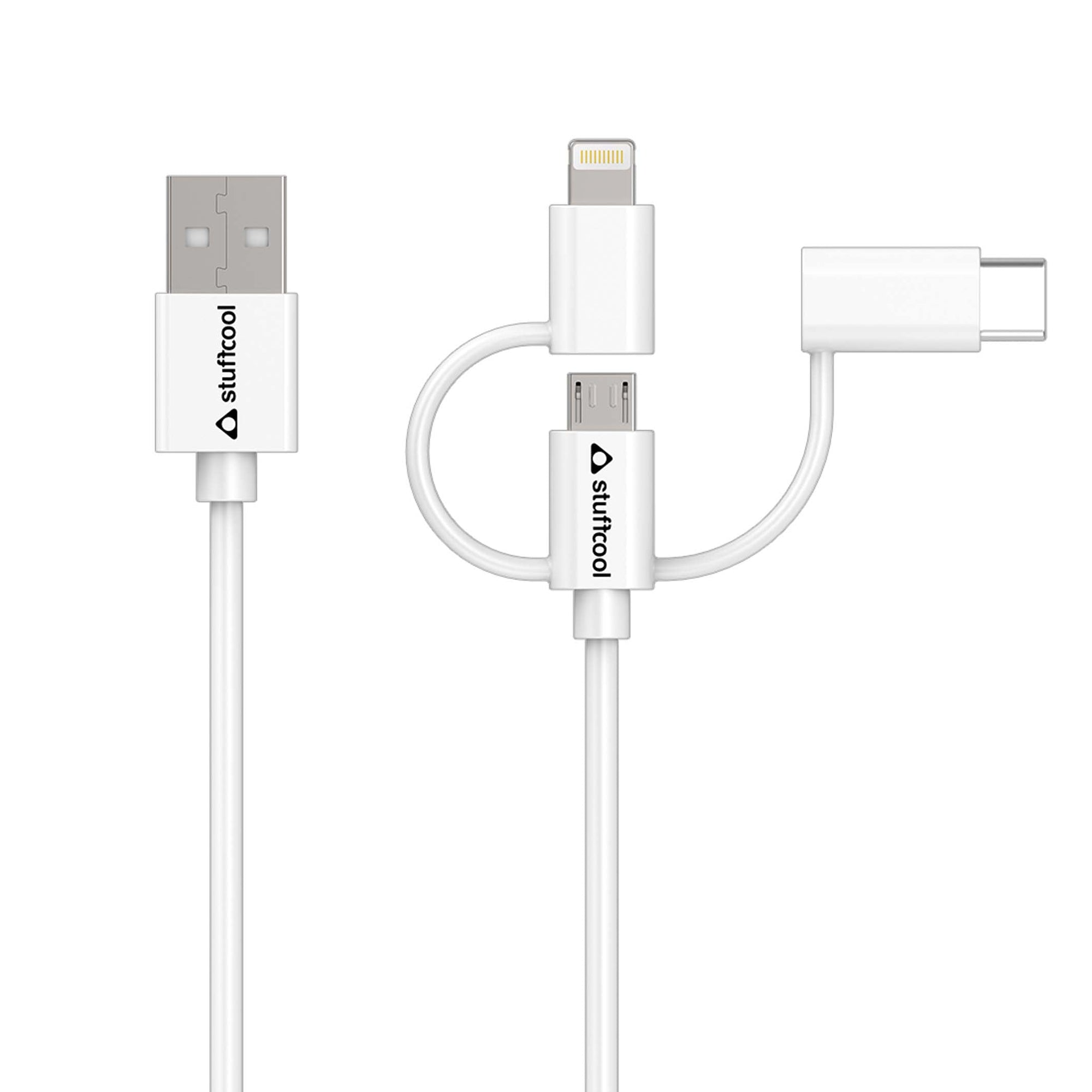 2m 3 In 1 Cable USB-A to Lightning Micro USB-C