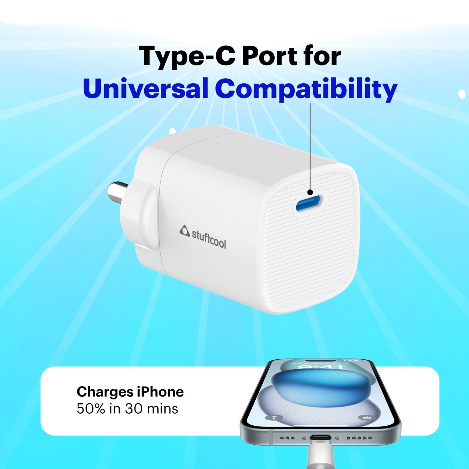 Novus 25W Super Fast GaN charger for Samsung, Pixel & iPhone